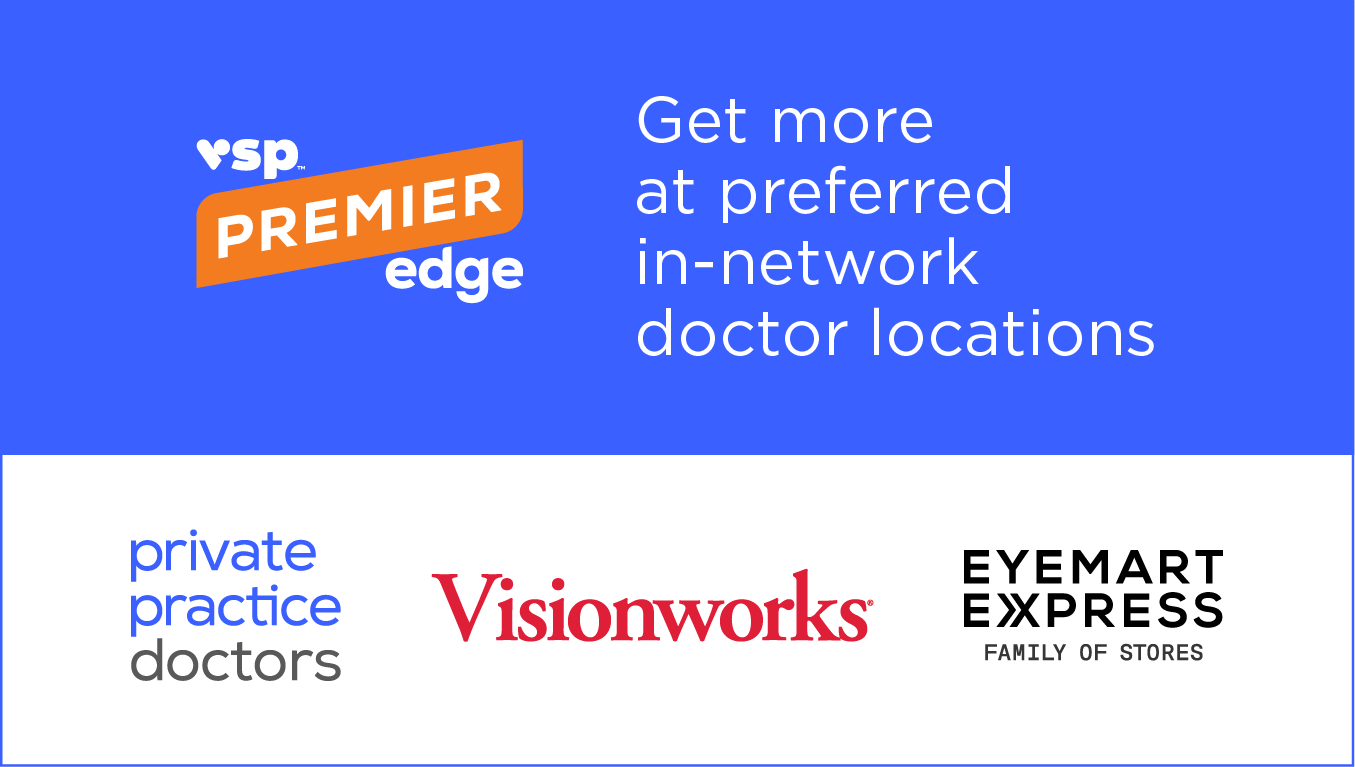 Logos of Private Practice Doctors, Visionworks, and Eyemart Express Family of Stores
